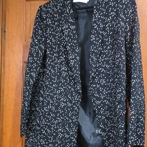 Astr Black and White Polka Dot Women's Blazer